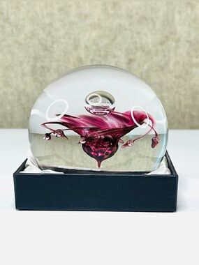 Selkirk Scotland Crimson Star Paperweight Box Authenticity Certificate 304/400
